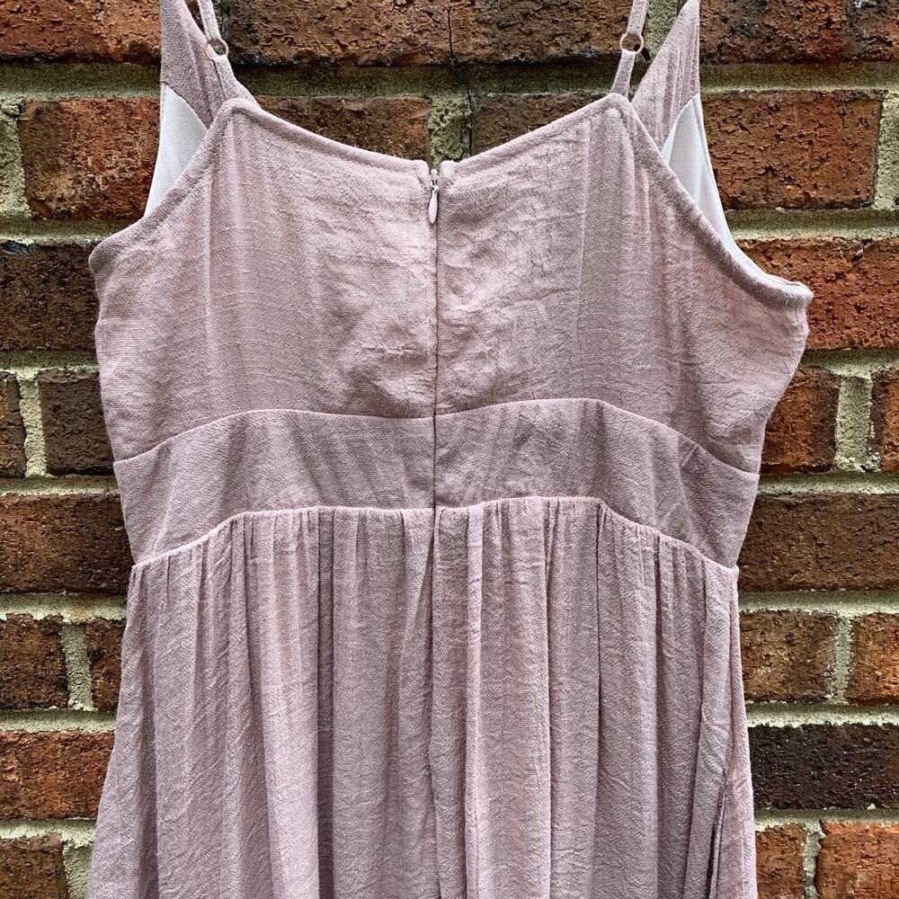 Listicle Front Tie Cutout Maxi Dress Mauve Adjustable Straps NEW Size M - Picture 7 of 12